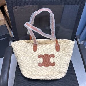 Celine 50X 28X 25cm straw tote bag